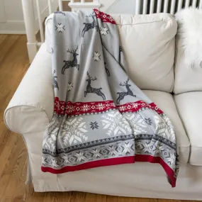 SNOWFLAKE DEER THROW