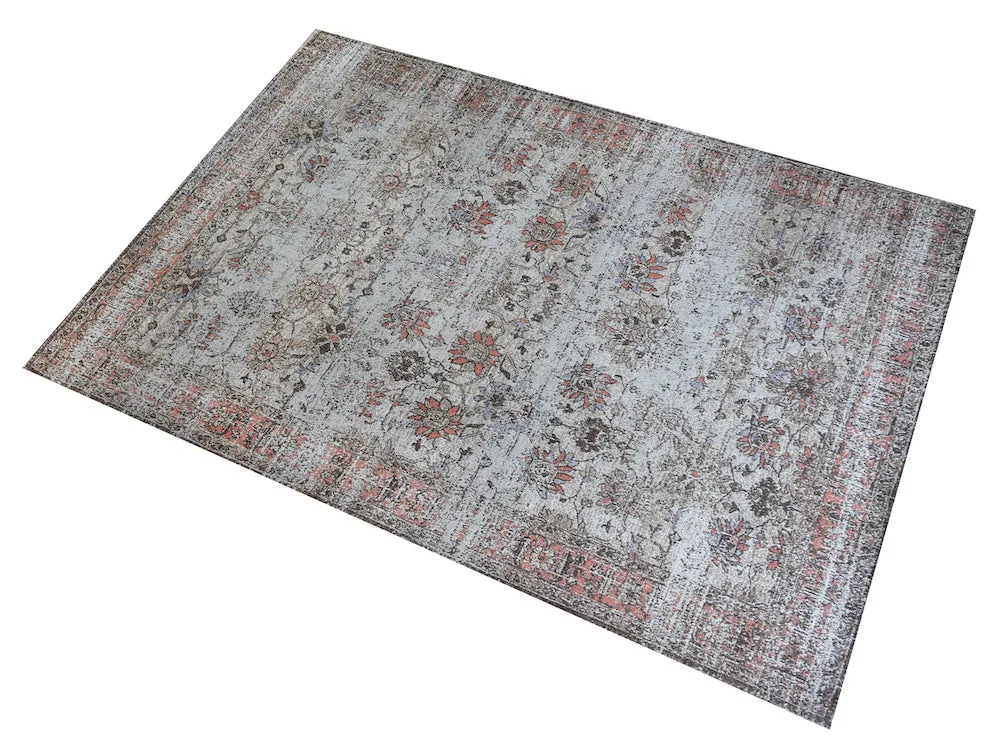Souka Greige and Coral Distressed Rug