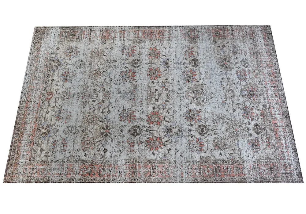 Souka Greige and Coral Distressed Rug