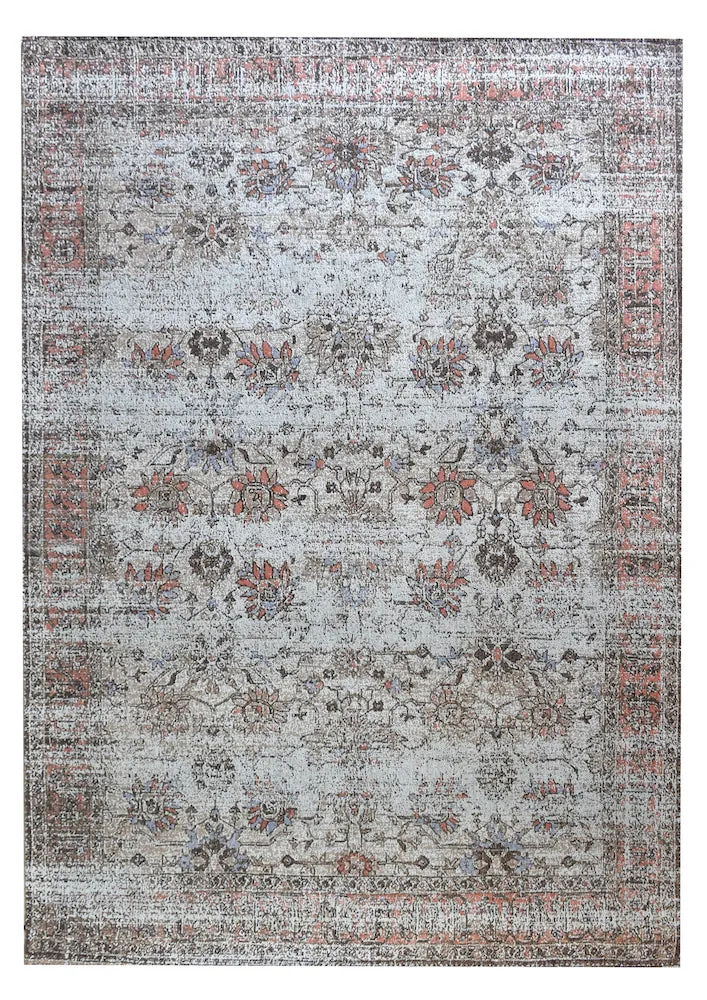 Souka Greige and Coral Distressed Rug