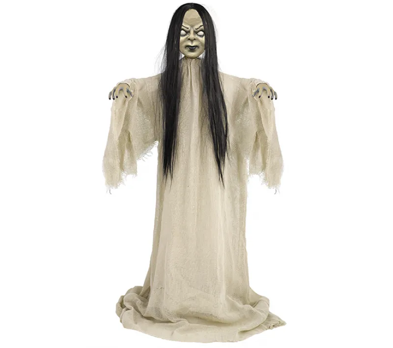 Standing Creepy Girl Prop Decoration Fabric & Plastic