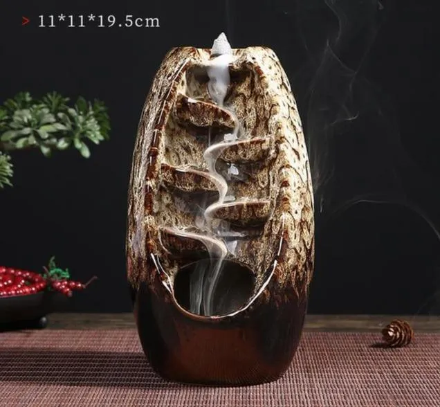 'The Waterfall' Ceramic Incense Holder - Chocolate