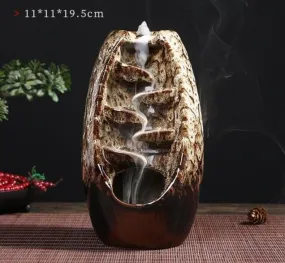 'The Waterfall' Ceramic Incense Holder - Chocolate