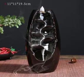 'The Waterfall' Ceramic Incense Holder - Dark