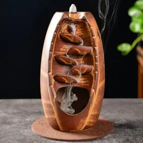 'The Waterfall' Ceramic Incense Holder - Tan