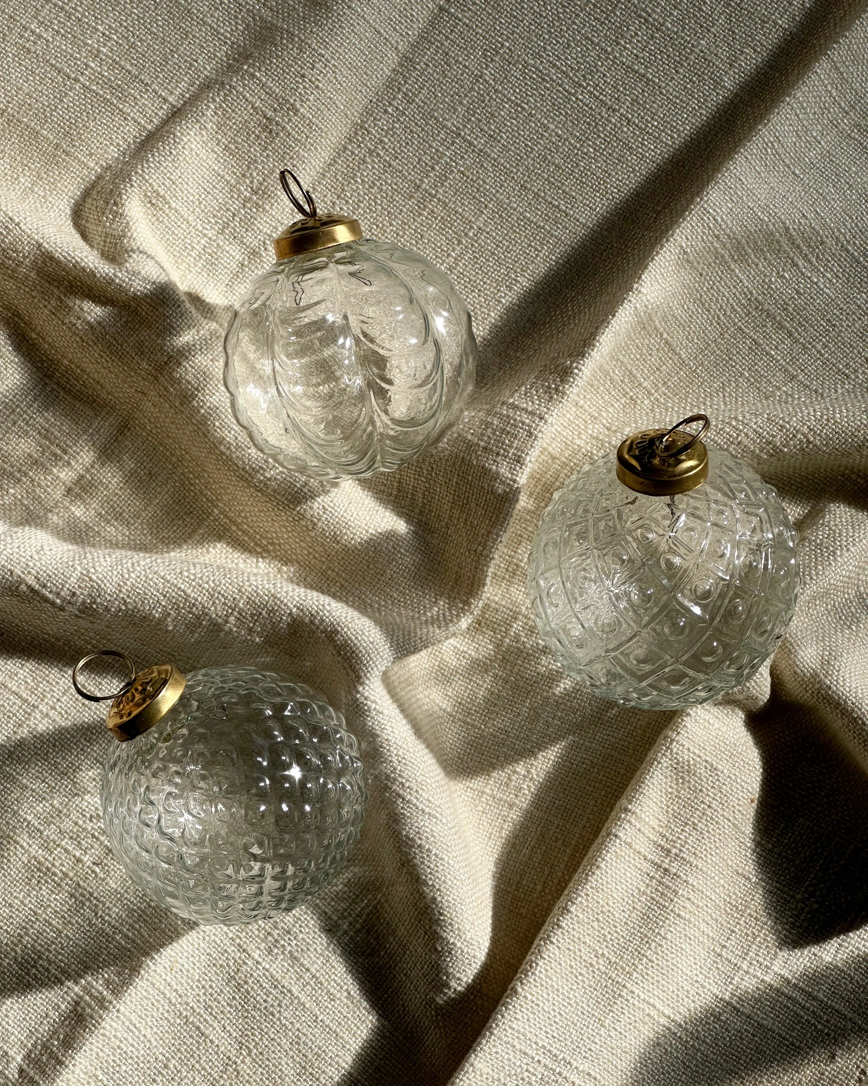 Vintage Clear Ornaments Set of 12
