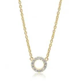 White Zirconia Biella Piccolo Necklace SJ-C337(1)-CZ(YG)