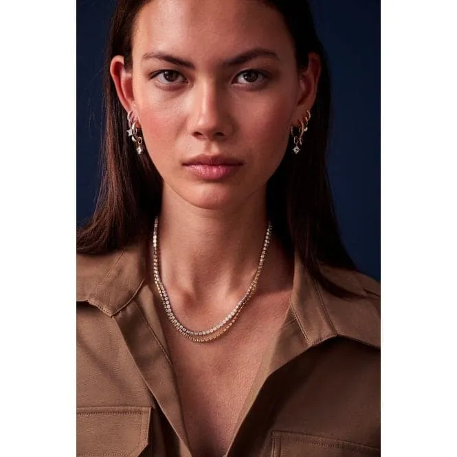 White Zirconia Ellera Grande Necklace SJ-N2872-CZ-YG-38