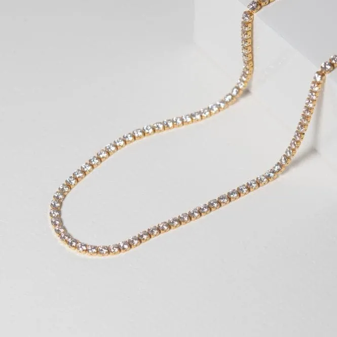 White Zirconia Ellera Grande Necklace SJ-N2872-CZ-YG-38