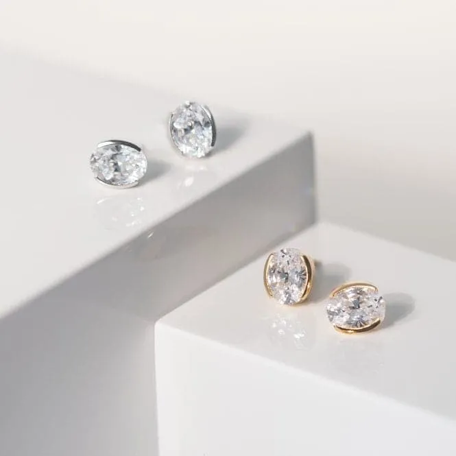 White Zirconia Ellisse Carezza Earrings SJ-E2350-CZ