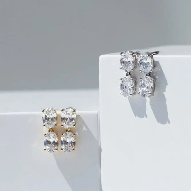 White Zirconia Ellisse Due Piccolo Earrings SJ-E2308-CZ