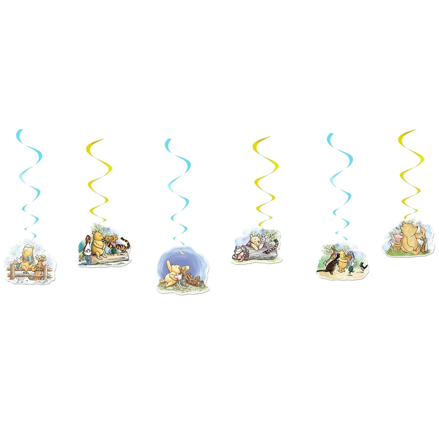 Winnie the Pooh Hanging Swirl Decorations - 6 Pkt