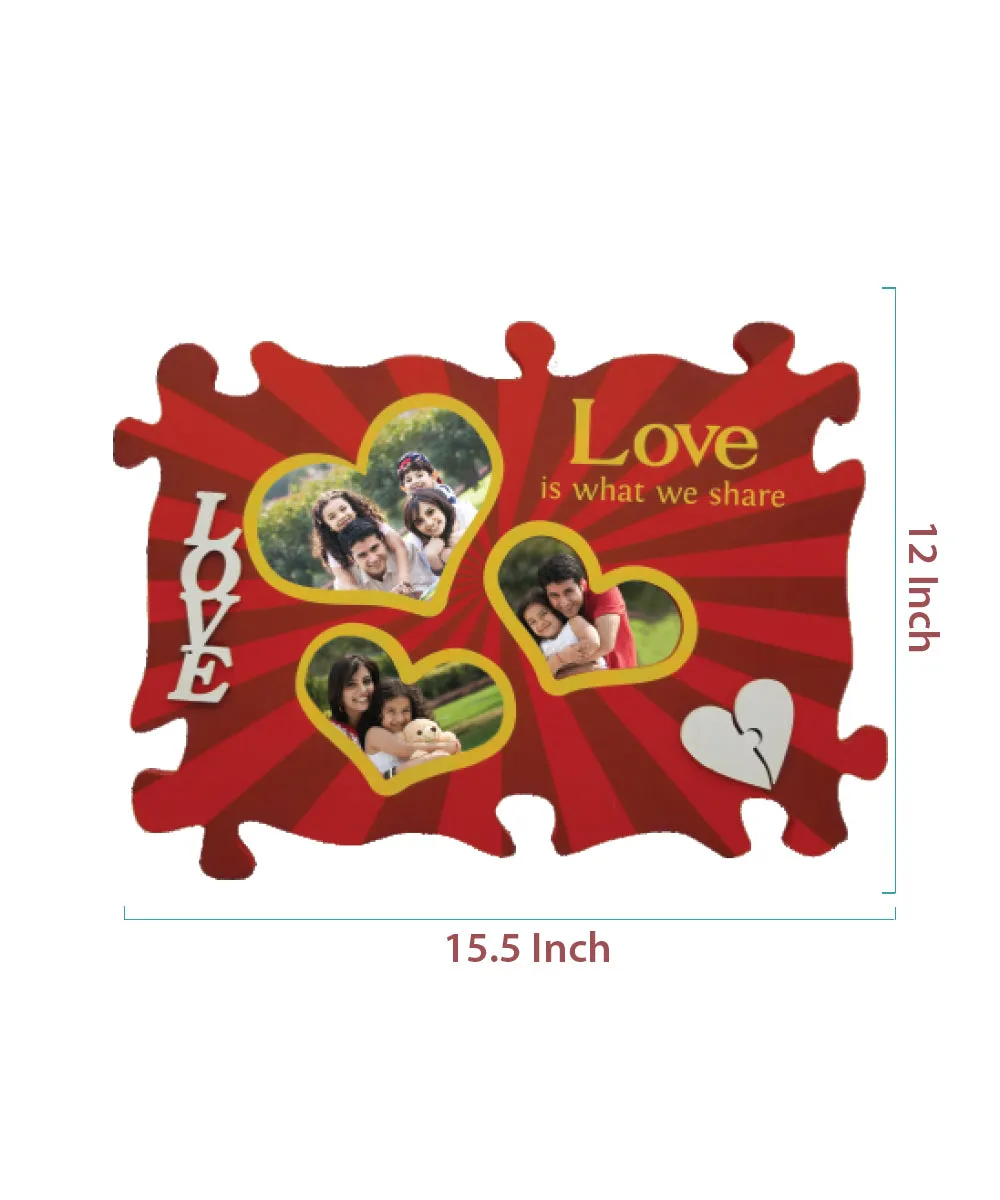 Wooden Collage Photo Frame-3 Photos