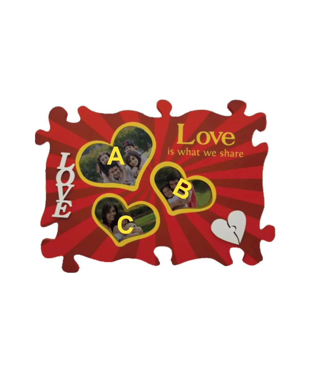 Wooden Collage Photo Frame-3 Photos